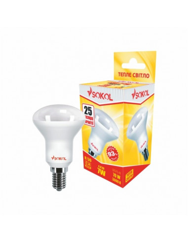 Светодиодная LED лампа R50 AL 7w 220В E14 3000К Sokol