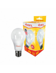 Светодиодная LED лампа A60 10w 220В E27 3000К Sokol