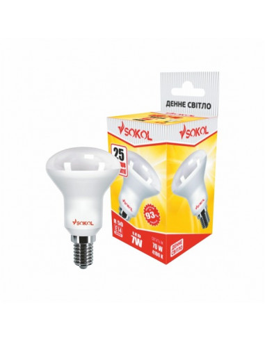 Светодиодная LED лампа R50 AL 7w 220В E14 4100К Sokol