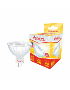 Светодиодная LED лампа MR16 5w 220В 18 SMD G5.3 3000К Sokol