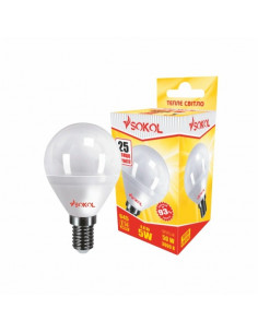 Светодиодная LED лампа G45 5w 220В E14 3000К Sokol