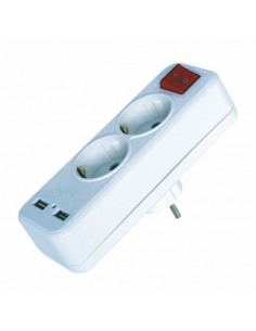 Двойник + 2 USB з вимикачем FAR (F08)