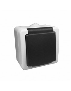 Розетка с заземлением влагозащищенный IP54 Титан