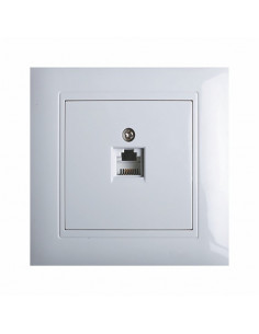 Розетка компьютерная CAT-5 / телефонная RJ-11 Sokol белая
