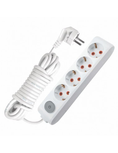 Удлинитель 4гн 2м с заземлением и кнопкой VI-KO Multi-Let