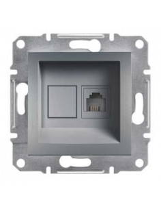Розетка Schneider Asfora TF 4-конт концевая сталь EPH4100162