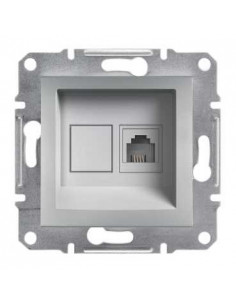 Розетка Schneider Asfora TF 4-конт концевая алюминий EPH4100161