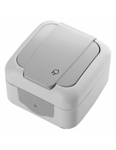 Розетка VI-KO Palmiye с заземлением и крышкой серый IP44