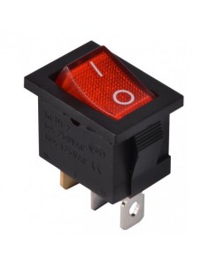 Переключатель 1кл красный YL211-02