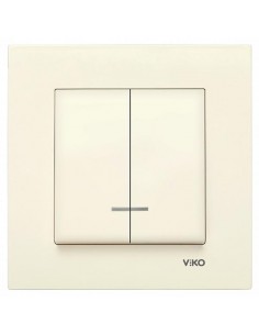 Выключатель двухклавишный с подсветкой крем VI-KO KARRE 90960150