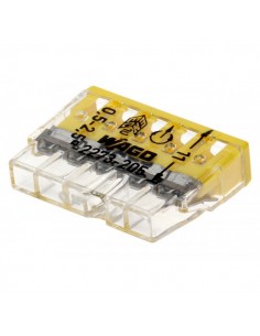 Клема WAGO COMPACT для распред коробок 5x2,5, прозрачная/желтая