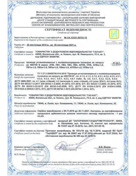 Провод ПВ1 2,5 Гал-Кат