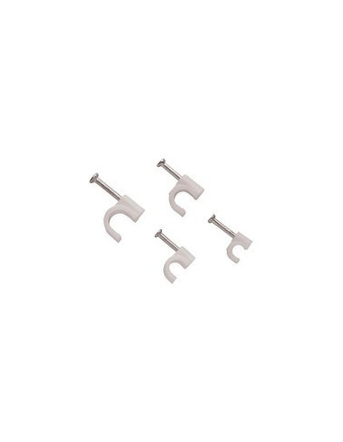 Скоба пластиковая для круглого провода CHR-14MM белая (100)