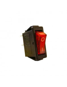 Переключатель 1кл красный с подсветкой KCD6