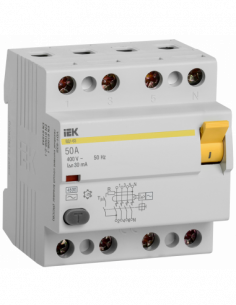 Выключатель диф ВД 1-63 (УЗО) 4Р 50А 30мА IEK
