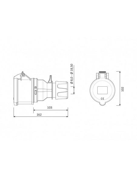 BC1-3505-2312 380V 5*32A Роз'єм (поліамід) IP44