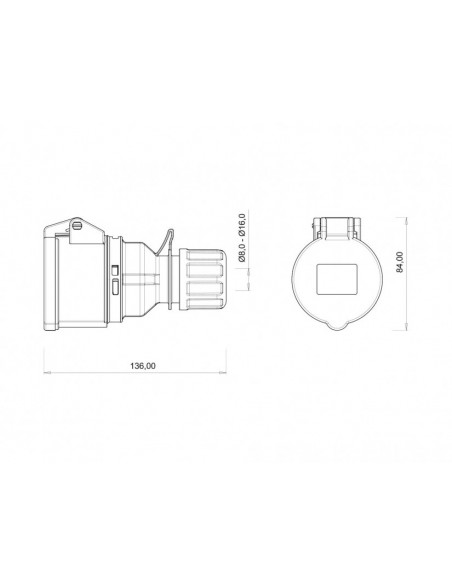 BC1-1505-2312 380V 3P+E+N 16A Роз'єм (поліамід) IP44
