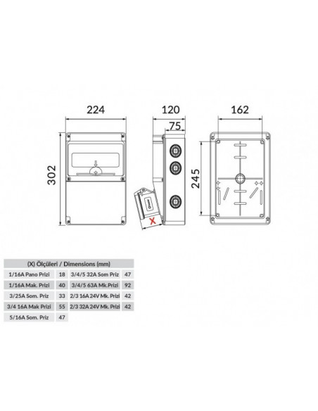 BD2-2000-0000 Комбінований щиток 220x300x120