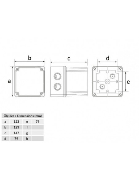 BB2-0531-0063 Термопластікова коробка ABS 120X120X140, IP44