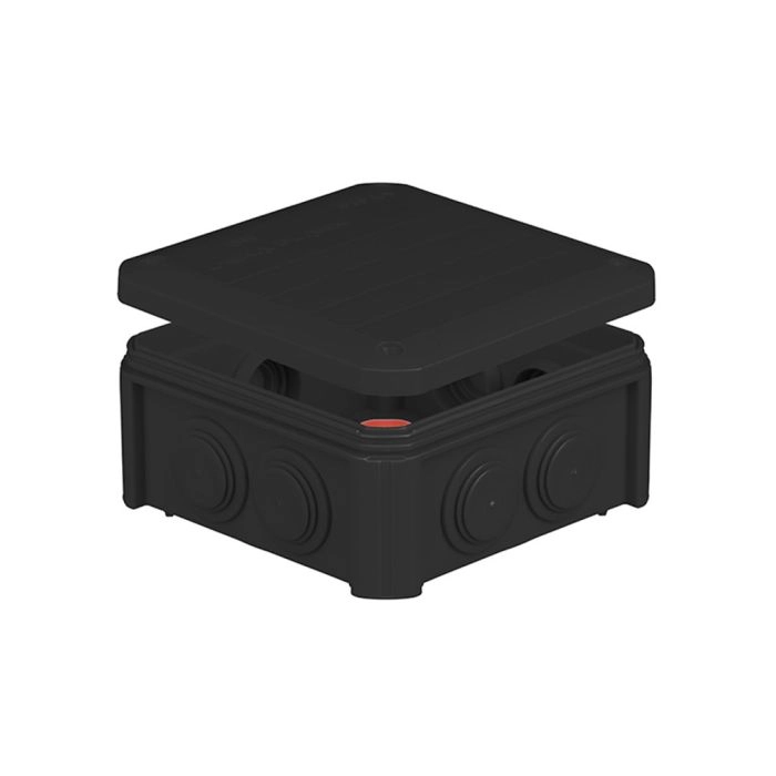 Короб. расп. наруж.UNIKA PLANK 114х114х57 полип. самоз. 850 С IP55 с сальн. резинов. черный. IB601 Vintag