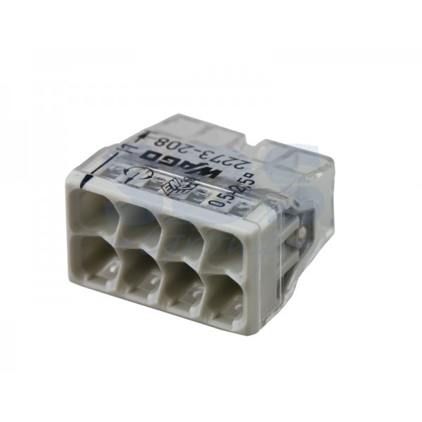 Клемма COMPACT для распад коробок 8X2,5, прозрачная/сырая, без пасти, 2273-208 WAGO