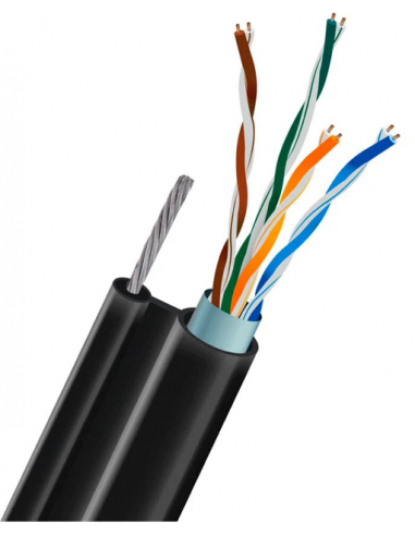 Витая пара F/UTP+M (трос) Сat.5E 4PR CU 24AWG PE Outdoor 305 м