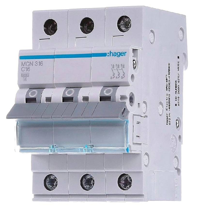 Автоматический выключатель MCN306 3P 6 кА C-6A 3M HAGER