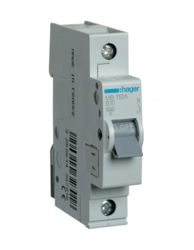 Автоматический выключатель 10А 1п B 6 кА  Hager MB110A