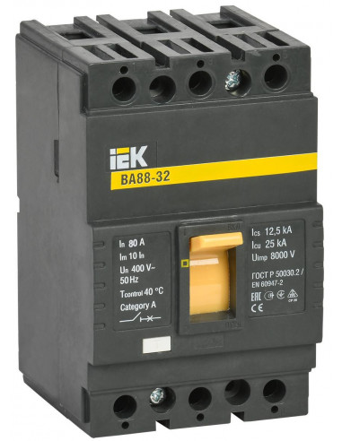 Автоматический выключатель ВА88-32 3Р 80А 25 кА IEK
