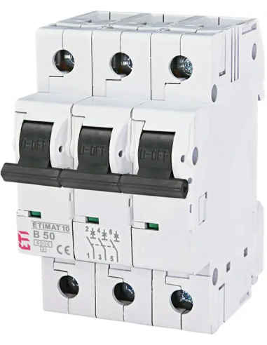 Авт. выключатель ETIMAT 10 3p B 50А (6 kA)