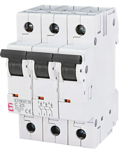 Авт. выключатель ETIMAT 10 3p C 25А (10 kA)