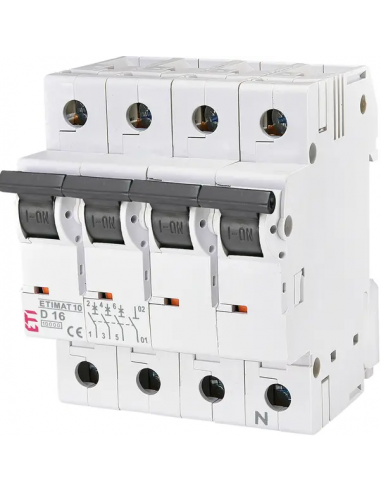 Авт. выключатель ETIMAT 10 3p+N D 32А (10 kA)
