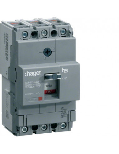 Автоматический выключатель HHA160H, 160 А, 3п, 25 кА HAGER