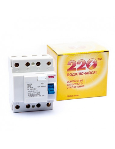 Устройство защитного отключения ПЗВ-4 40А/0.3А 4Р ТМ 220