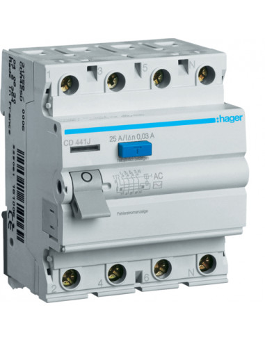 Устройство защитного отключения HAGER 4-п CD441J 40A 30mA, АС