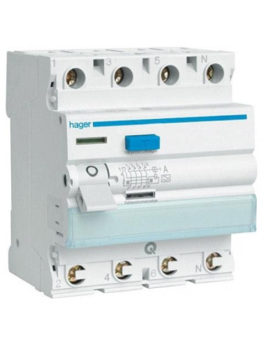 Устройство защитного отключения  HAGER 4-п CD464J 63A 30mA, АС