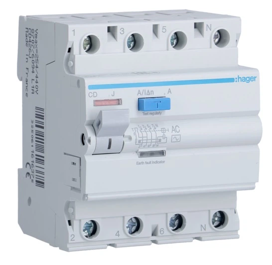 Диф. реле HAGER 4-п CF440J 40A 300mA "А"
