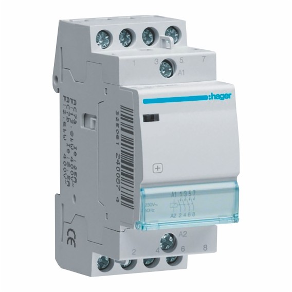 ESC425 Контактор 230В HAGER 25A, 4НВ, 2м