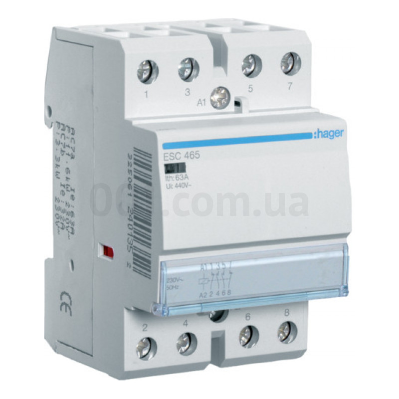 ESC465 Контактор 230В HAGER 63A, 2НВ+2НЗ, 3п