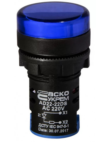 Светодиодная матрица AD22-22DS, синяя 220В АC, АсКо