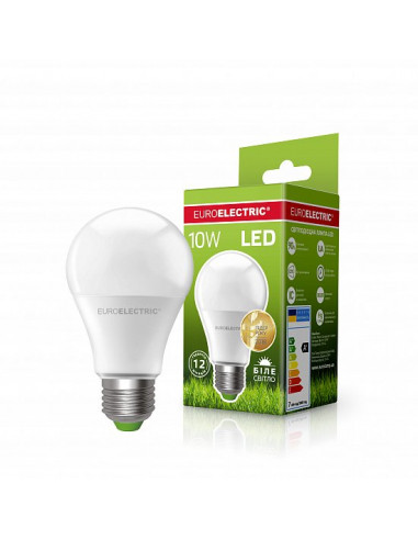 Классическая светодиодная EUROELECTRIC LED Лампа А60 10W E27 4000K