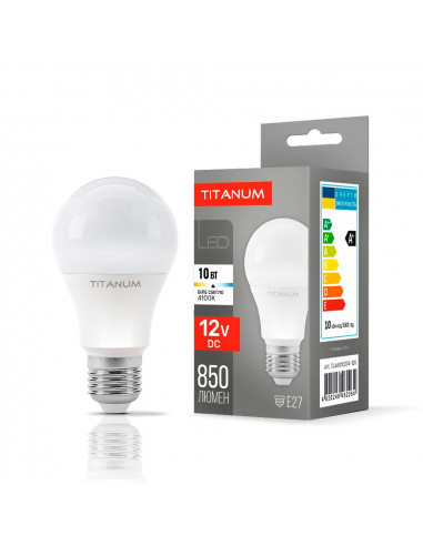 LED лампа TITANUM A60 12V 10W E27 4100K (TLA6010274-12V)