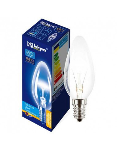 Лампа накаливания прозрачная свеча ДС Искра 60w e27