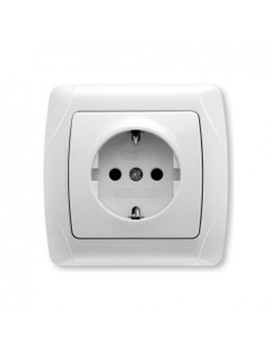 Розетка с заземлением белая глянцевая IP20 VIKO Carmen 90561008