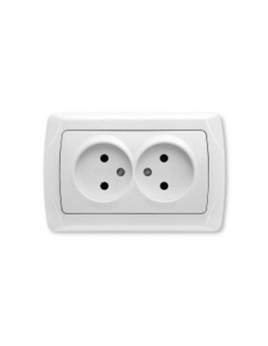 Розетка двойная без заземления белая глянцевая IP20 VIKO Carmen 90561055