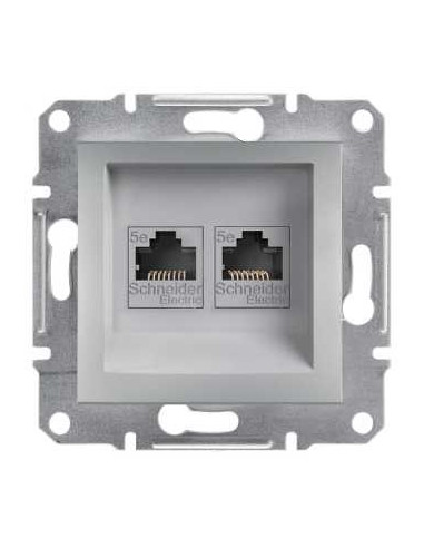Розетка компьютерная алюминий Schneider Asfora EPH4300161