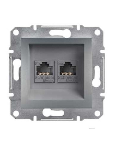 Розетка компьютерная сталь Schneider Asfora EPH4300162