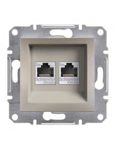 Розетка компьютерная 2-а бронза Schneider Asfora EPH4400169