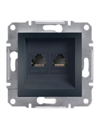 Розетка компьютерная 2-а антрацит Schneider Asfora EPH4400171