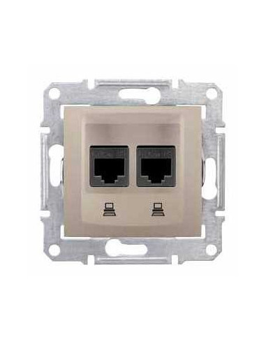 Розетка компьютерная RJ45 2-а 5е UTP титан Schneider Sedna SDN4400168
